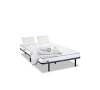 - Pack Prêt à dormir CRISTAL 180x200 cm - Matelas Mémoire de forme + Sommier Métal + Accessoires