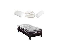 Pack Prêt à dormir DIVIN 90x190 cm - Matelas Ressorts ensachés + Sommier + Accessoires