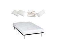 - Pack Prêt à dormir EGIO 160x200 cm - Matelas Latex Like + Sommier Métal + Accessoires