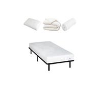- Pack Prêt à dormir EGIO 90x200 cm - Matelas Latex Like + Sommier Métal + Accessoires