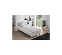 Pack pret a dormir MALIN Matelas + Sommier 90 x 190 cm + Couette + Oreiller