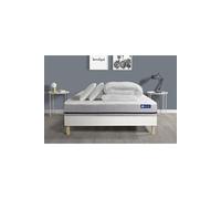 Pack prêt a dormir matelas 140x190 ACTIFLEX SOFT 3zones de confort + sommier KIT blanc + 2 oreillers + couette