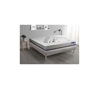 Pack prêt à dormir matelas 140x200 ACTIMEMO SOFT 3zones de confort + sommier KIT gris + 2 oreillers + couette