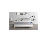 Pack prêt à dormir matelas 160x200 ACTILATEX SOFT 3zones de confort + sommier KIT blanc + 2 oreillers + couette G
