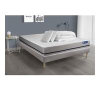 Ensemble matelas et sommier Actisom Pack prêt à dormir matelas 180x200 ACTIFLEX SOFT 3zones de confort + sommier KIT gris + 2 oreillers + couette