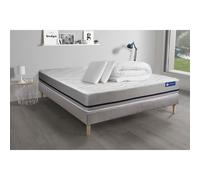 Pack prêt a dormir matelas 180x200 ACTILATEX SOFT 3zones de confort + sommier KIT gris + 2 oreillers + couette