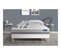 Pack prêt a dormir matelas 200x200 ACTIFLEX SOFT 3zones de confort + sommier KIT blanc + 2 oreillers + couette