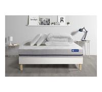Pack prêt a dormir matelas 200x200 ACTILATEX SOFT 3zones de confort + sommier KIT blanc + 2 oreillers + couette
