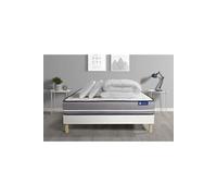 Ensemble matelas et sommier Actisom Pack prêt à dormir matelas à mémoire ACTIMEMO PUR 160x200cm 3zones de confort + sommier KIT blanc + 2 oreillers + couette