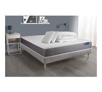 Pack Prêt A Dormir Matelas Actiflex Dream Ressorts Ensaches + Memoire De Forme 140x190 + Sommier Kit Gris +2oreillers+Couette