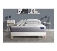 Pack Prêt A Dormir Matelas Actiflex Dream Ressorts Ensaches + Memoire De Forme 160x200 + Sommier Kit Blanc +2oreillers+Couette