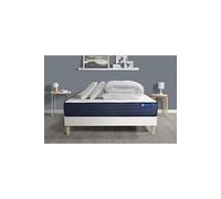 Pack Prêt A Dormir Matelas Actiflex Life 200x200 Ressorts Ensaches + Memoire De Forme + Sommier Kit Blanc +2oreillers+Couette