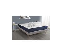 Pack Prêt A Dormir Matelas Actiflex Life 200x200 Ressorts Ensaches + Memoire De Forme + Sommier Kit Gris +2oreillers+Couette
