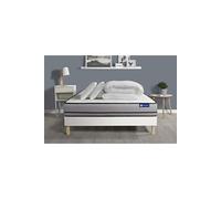 Pack prêt à dormir matelas ACTIFLEX NIGHT 140x200 RESSORTS ENSACHES 3zones confort + sommier KIT blanc + 2 oreillers +couette