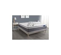 Pack prêt à dormir matelas ACTIFLEX PLUS 140x190 Ressorts ensachés+Mémoire de forme + sommier KIT gris + 2 oreillers+couette G