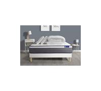 Pack Prêt A Dormir Matelas Actiflex Plus 200x200 Ressorts Ensaches+Memoire De Forme + Sommier Kit Blanc + 2 Oreillers+Couette