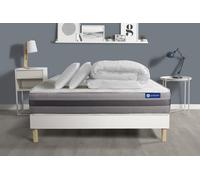 Pack prêt à dormir matelas ACTIFLEX RELAX Ressorts ensachés+mémoire de forme 140x200 + sommier KIT blanc + 2oreillers+couette