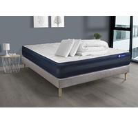 Pack prêt a dormir matelas ACTIFLEX TECH 200x200 Memoire de forme Maxi epaisseur + sommier KIT gris + 2 oreillers + couette