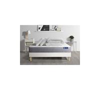 Pack Prêt A Dormir Matelas Actilatex Dream Latex Et Memoire De Forme 140x190 Cm + Sommier Kit Blanc + 2 Oreillers + Couette