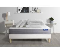 Pack prêt à dormir matelas ACTILATEX DREAM Latex et mémoire de forme 200x200 cm + sommier KIT blanc + 2 oreillers + couette