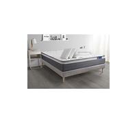 Pack Prêt A Dormir Matelas Actilatex Plus 140x190 Cm Latex + Memoire De Forme + Sommier Kit Gris + 2 Oreillers + Couette