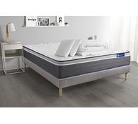 Pack Prêt A Dormir Matelas Actilatex Plus 140x200 Cm Latex + Memoire De Forme + Sommier Kit Gris + 2 Oreillers + Couette