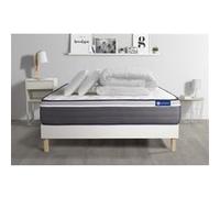 Pack prêt à dormir matelas ACTILATEX PLUS 180x200 cm Latex + Mémoire de forme + sommier KIT blanc + 2 oreillers + couette