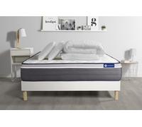 Pack prêt à dormir matelas ACTILATEX PLUS 180x200 cm Latex + Mémoire de forme + sommier KIT blanc + 2 oreillers + couette