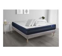 Pack Prêt A Dormir Matelas Actilatex Tech 140x190 Memoire De Forme Maxi Epaisseur + Sommier Kit Gris + 2 Oreillers +Couette