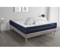 Pack Prêt A Dormir Matelas Actilatex Tech 140x190 Memoire De Forme Maxi Epaisseur + Sommier Kit Gris + 2 Oreillers +Couette
