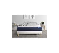 Pack Prêt A Dormir Matelas Actilatex Tech 200x200 Memoire De Forme Maxi Epaisseur + Sommier Kit Blanc + 2 Oreillers +Couette