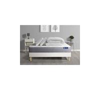 Pack lit complet 140x190 cm - Matelas + Sommier Blanc (en kit) + 2 oreillers + Couette - Actimemo Dr