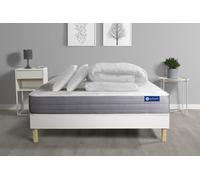 Pack Prêt À Dormir Matelas Actimemo Dream Mémoire De Forme 140x200 Cm 5zones Confort + Sommier Kit Blanc + 2oreillers+Couette