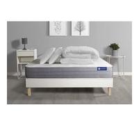 Pack prêt à dormir matelas ACTIMEMO DREAM mémoire de forme 140x200 cm 5zones confort + sommier KIT blanc + 2oreillers+couette G