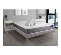 Pack prêt a dormir matelas ACTIMEMO DREAM memoire de forme 160x200 cm 5zones confort + sommier KIT gris + 2oreillers+couette