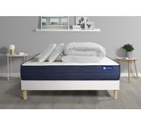 Pack prêt a dormir matelas ACTIMEMO LIFE 160x200 Memoire de forme 5zones de confort + sommier KIT blanc + 2oreillers +couette