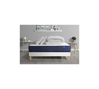 Pack prêt a dormir matelas ACTIMEMO LIFE 200x200 Memoire de forme 5zones de confort + sommier KIT blanc + 2oreillers +couette
