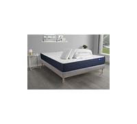Pack prêt à dormir matelas ACTIMEMO LIFE 200x200 Mémoire de forme 5zones de confort + sommier KIT gris + 2oreillers +couette G