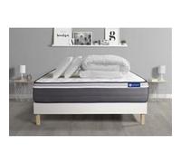 Pack prêt à dormir matelas ACTIMEMO PLUS 160x200 Mémoire de forme 7zones confort + sommier KIT blanc + 2 oreillers + couette G