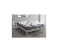 Pack prêt à dormir matelas ACTIMEMO PLUS 160x200 Mémoire de forme 7zones confort + sommier KIT gris + 2 oreillers + couette