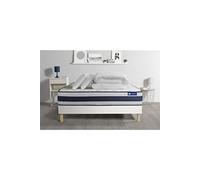 Pack prêt à dormir matelas Latex et Mémoire de forme ACTILATEX ERGO 140x190 cm + sommier KIT blanc + 2 oreillers + couette