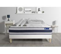 Pack prêt à dormir matelas Latex et Mémoire de forme ACTILATEX ERGO 160x200 cm + sommier KIT blanc + 2 oreillers + couette