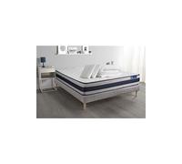 Pack prêt a dormir matelas Latex et Memoire de forme ACTILATEX ERGO 200x200 cm + sommier KIT gris + 2 oreillers + couette