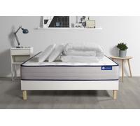 Pack Prêt A Dormir Matelas Latex Et Memoire De Forme Actilatex Form 160x200 Cm + Sommier Kit Blanc + 2 Oreillers + Couette
