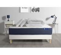 Pack Prêt A Dormir Matelas Latex Et Memoire De Forme Actilatex Sleep 140x200 Cm + Sommier Kit Blanc + 2 Oreillers + Couette