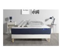 Ensemble matelas et sommier Actisom Pack prêt à dormir matelas Latex et Mémoire de forme ACTILATEX SLEEP 180x200 cm + sommier KIT blanc + 2 oreillers + couette