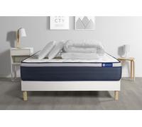 Pack Prêt A Dormir Matelas Latex + Memoire De Forme Actilatex Max 140x200 Cm + Sommier Kit Blanc + 2 Oreillers + Couette