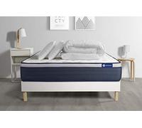 Pack prêt à Dormir Matelas Latex + Mémoire de Forme ACTILATEX Max 200x200 cm + sommier KIT Blanc + 2 oreillers + Couette - Epaisseur : 26 cm - Confort : Ferme