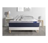 Pack prêt à dormir matelas Latex + Mémoire de forme ACTILATEX MAX 200x200 cm + sommier KIT blanc + 2 oreillers + couette