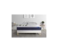 Ensemble matelas et sommier Actisom Pack prêt à dormir matelas Latex + Mémoire de forme ACTILATEX MORPHO 140x190 cm + sommier KIT blanc + 2 oreillers + couette